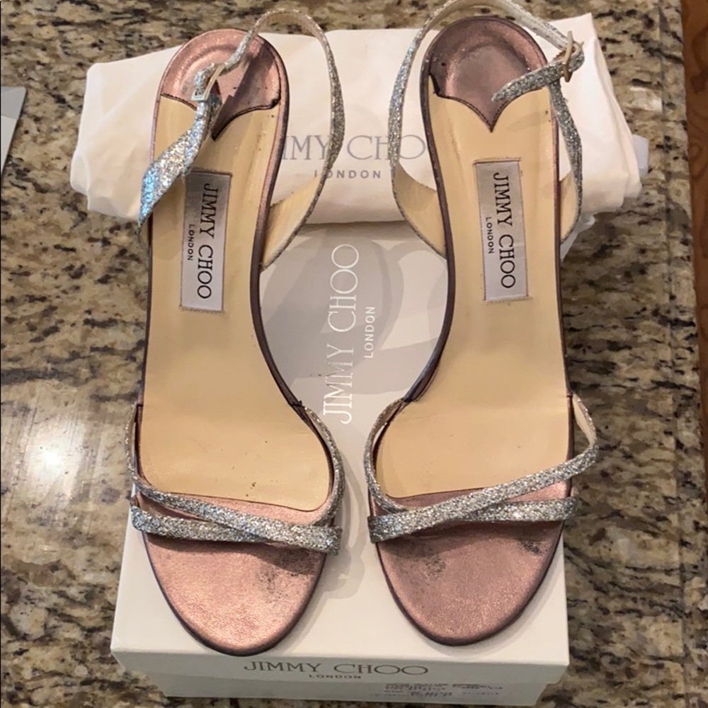 Jimmy Choo India glitter sandal Sz 39 1/2